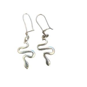Vintage sterling snake earrings